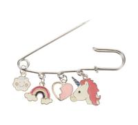 Beavorty Broche Épingle de Sûreté en Alliage de Zinc avec Pendentifs Dessin Animé Cœur Arc-en-ciel, Accessoire Décoratif Multifonctionnel pour Vêtements et Paquet à Dos, Épingle à Châle