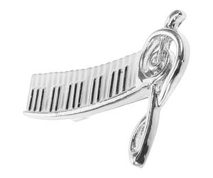 Beavorty Broche Instrument de Musique en Alliage de Zinc Argentée, Petite Broche Piano Note de Musique, Accessoire de Vêtement Élégant et Original pour Femmes
