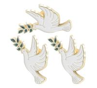 Beavorty Broche Oiseau Blanc en Alliage de Zinc, Ensemble de 3 Pièces, Accessoire Élégant pour Décoration de Paquet à Dos et Soirées, Symbole Universel de Sérénité Polyvalent