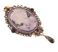 Beavorty Broche Victorien Portrait Féminin en Relief Épingle Vintage Bijoux Fantaisie pour Femmes Accessoires de Mode