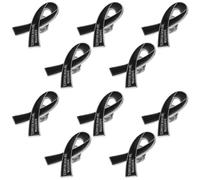 Beavorty Broches de Souvenir Noir à Épingler Lot de 10 Épingles Décoratives Paix Nœud Badge Gravé Personnalisé pour Paquet à Dos Veste ou Cérémonie Commémorative