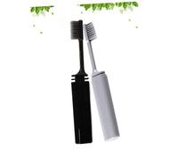 Beavorty Brosse à Dents De Voyage Pliable En Charbon De 2pcs + Brosse à Dents Portable à Poils Souples Pour Soins Dentaires Personnels