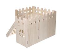 Beavorty Cabane en Bois pour Petits Animaux Échelle, Refuge Spacieux pour Cochons d'Inde et Lapins Nains, Maison Facile d'entretien pour Usage Annuel