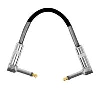 Beavorty Câble de Connexion pour Pédale de Guitare 6,35 Mm en Pvc Tête Métallique, Câble Patch Audio Noir Bruit, Compatible Instruments de Musique, pour Sonorisation et Scène