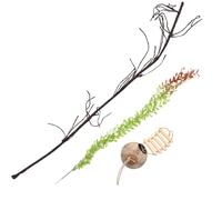 Beavorty Cachette Décorative pour Reptiles 3 Pièces Plantes Grimpantes Artificielles et Coque de Fruit Tropical, Accessoires pour Terrariums à Geckos, Décoration Naturelle pour Habitat