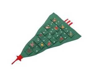 Beavorty Calendrier de L'avent Sapin de Noël Vert avec 24 Poches Numérotées en Coton et Lin, Décoration Murale à Suspendre pour Saison de Fête, Installation et Retrait Faciles