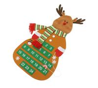 Beavorty Calendrier de Noël avec Pochettes Numérotées à Suspendre en Feutre Marron et Décompte Interactif, Design Classique de Renne pour Décoration Murale et Porte