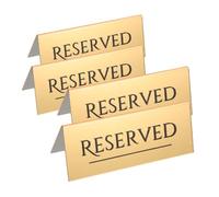 Beavorty Cartes de Réservation en Acrylique Doré 17X6,5 CM Lot de 4 pour Restaurants, Banquets et Mariages, Panneaux Polyvalents pour Gestion des Tables