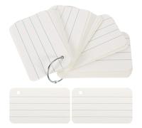 Beavorty Cartes Vierges en Papier Cartonné Lisse, Lot de 50 Set de Fiches Bristol Blanches Format Compact, Fiches Scolaires pour Vocabulaire et Révision, pour Étudier et Prise de Notes