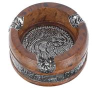 Beavorty Cendrier Rétro en Bois de Manguier D’éléphant, Décoration de Table Polyvalente pour Bureau et Salon, Plateau Stable et Ornement Élégant pour Hôtels et Lieux de Réception