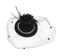 Beavorty Chapeau Bibi Vintage Avec Perles Voile Résille Pour Femmes Soirée Élégant Confortable