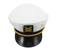 Beavorty Chapeau de Capitaine Blanc en Tissu Confortable pour Marié, Casquette Marin Design Unique, pour Fêtes de Célibataires et Événements à Thème