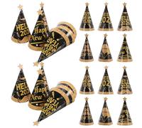 Beavorty Chapeaux en Papier Nouvelle Année 2026, Lot de 24 Couvre-chefs Coniques « Année» pour Réveillon, Anniversaire et Grandes Fêtes, Accessoires Photo Festifs, Couleur Multicolore,