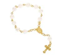 Beavorty Chapelet Rose Fil De Perles Bracelet De Prière Pour Femme Chaîne De Main Délicate Avec Pendentif Croix