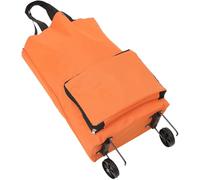 Beavorty Chariot de Courses Pliable à roulettes Orange, Paquet de Rangement Réutilisable Grand Volume, Trolley Compact et Léger pour Shopping, Pique-niques et Rangement Extérieur