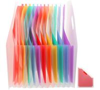 Beavorty Classeur Accordéon Transparent A4 Grand Format, Organiseur de Fichiers Extensible à Compartiments Multiples, Porte-Documents Vertical Pratique pour Bureau, École et Voyages