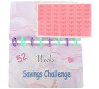 Beavorty Classeur Défi D’épargne 52 Semaines 8 Pochettes et 3 Compartiments, Organiseur Budgétaire pour Argenté Liquide, Planificateur de Budget et Gestion de Finances Personnelles, Bureau