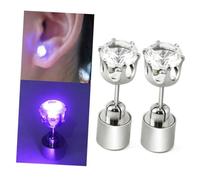 Beavorty Clous d'Oreilles LED Lumineux en Acier Inoxydable Boucles d'Oreilles Brillantes Accessoires de Fête Unisexes Confortables et Faciles à Porter pour Concerts et Activités Nocturnes