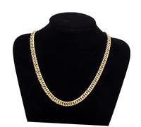 Beavorty Collier Acier Inoxydable Plaqué Or pour Hommes Chaîne Curb Link Mode Bijoux Élégants pour Casual et Fêtes