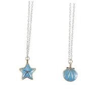 Beavorty Collier Couple Océan Collier Plage Océan Pendentif Coquillage Charmes De Collier En Sterling Colliers De Sirène Pour Femmes Colliers De Sirène Femmes Sky-blue Alliage