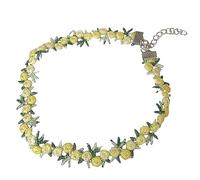 Beavorty collier de fleurs Bijoux mignons colliers collier tour de cou pour femme filles verser collier de mode tour de cou doux Décoration du cou collier créatif Jaune