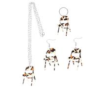 Beavorty Collier Et Boucles Oreilles Pendantes Décoratif Chaise Pliante Pour Femme Porte-clés Chaise Pliante