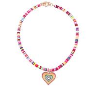 Beavorty Collier Femme Pendentif Cœur Chaîne Cou Bijoux Fille Dame Perles Décoration Couleur