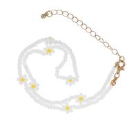 Beavorty Collier Marguerite Coloré Tissé Main Collier Ras Du Cou Créatif pour Femme Élégante Léger et Cadeau Anniversaire et Fêtes