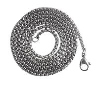 Beavorty Collier Pour Femme Style Cool En Acier Inoxydable 2,0 Mm x 60 Cm, Chaîne Simple Sans Pendentif, Décoration Légère Et Solide Pour Usage Quotidien