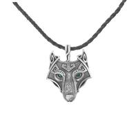 Beavorty Collier Vintage Viking pour Hommes Pendentif Loup Cuir Accessoire Élégant pour Toutes Occasions