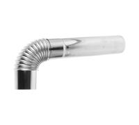 Beavorty Coude de Cheminée de Tente en Acier Inoxydable, Accessoires pour Cheminée de Tente Extérieure, Argenté, pour Camping en Plein Air, Installation Facile, Assemblage Sécurisé