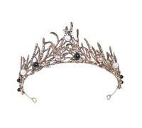 Beavorty Couronne De Mariée Baroque Rétro Noire De Luxe Pour 18e Anniversaire Légère Facile À Transporter Pour Femmes Filles Et Mariées