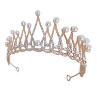 Beavorty couronne de mariée robes habillé décor féerique distique rituals rituels gala décoration fete buanderie decoration coiffe pour fille petit diadème bandeau de mariage strass Golden