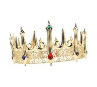 Beavorty Couronne de Roi pour Homme Style Médiéval avec Pierres Brillantes Coiffe de Prince pour Costume Cosplay Jeux de Rôle