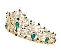 Beavorty Couronne de style baroque couronne de mariée en cristal Accessoires de cheveux de mariage diadème princesse Golden