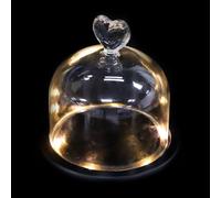 Beavorty Couvercle Verre avec Base pour Fleurs Éternelles Décor Lumineux Créatif avec Guirlande LED Présentoir Floral Intérieur pour Salon et Bureau Noir