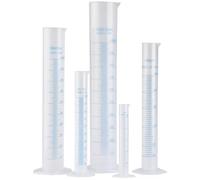 Beavorty Cylindres De Mesure en Plastique Transparent, Set De 5 PièCes, ÉProuvettes GraduéEs pour Laboratoire, 50 ML, 100 ML, 250 ML, 500 ML, 1000 ML, Base Stable, RéSistant Aux Produits Chimiques