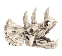 Beavorty Décoration Aquarium en Résine Modèle de Squelette de Dinosaure Triceratops, Ornement Réaliste pour Reptiles et Poissons, Abri Sécurisé pour Lézards, Tortues et Amphibiens, Décor