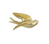 Beavorty Décoration Murale Oiseau en Céramique Nordique 3d Petite Taille, Couleur Dorée, Figurine à Suspendre pour Intérieur Salon, Bar, Hôtel, Décoration Artisanale Élégante