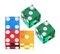 Beavorty Dés de et Lot de 5 en Acrylique Transparent Droits Finition Soignée Couleurs Variées Couleur Aléatoire pour Jeux de Société et Pique-
