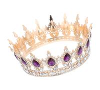 Beavorty Diadème Couronne Baroque en Alliage Doré Léger et Résistant, Style Élégant de Goutte, pour Anniversaire et Fêtes