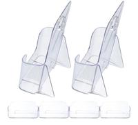 Beavorty Ensemble de 2 Porte-dossiers A6 en Acrylique 4 Boîtes de Rangement pour Cartes de Visite, Organisateur de Bureau Portable et Fonctionnel pour Brochures et Documents