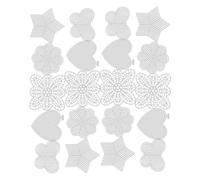Beavorty Ensemble de 25 Feuilles de Canevas Plastique à Broder, Motifs, Étoile, Cœur et Fleur, Taille 8,5 Cm, pour Travaux D'aiguille, Loisirs Créatifs et Point de Croix sur Toile Vierge