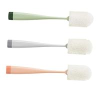 Beavorty Ensemble De 3 Brosses De Nettoyage Pour Bouteilles Cuisine à Long Manche, Goupillon Nylon, Couleurs Vert Orange Gris, Pour Nettoyage Ménager Approfondi, Adapté Bouteilles, Biberons Et Tasses
