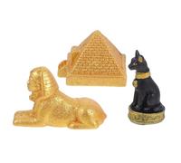 Beavorty Ensemble de 3 Figurines Égyptiennes en Résine Robuste, Modèle Pyramide, Sphinx et Chat Antique, Décoration Intérieure et Bureau, Ornement Collection Égypte Antique, Souvenir