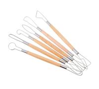 Beavorty Ensemble de 6 Outils de Sculpture en Acier Inoxydable pour Modelage Argile Polymère, Grattoirs Double Tête Taille Moyenne, Outils de Poterie pour Céramique et Création Artistique