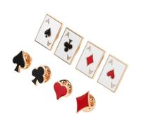 Beavorty Ensemble de 8 Broches en Alliage de Cartes à Jouer Poker, Épingles de Revers Décoratives pour Costume, Maintient le Revers Propre, Ne Ternit Pas