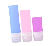 Beavorty Ensemble de Bouteilles Cylindriques Rechargeables 4 Pièces 38ml Violet 60ml Rose 80ml Bleu en Silicone Souple pour Femme Voyage Tubes Cosmétiques Légers sans Fuite Paquet Pvc