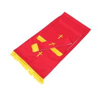 Beavorty Ensemble de Parements Liturgiques Réversibles 3 Pièces Rouge et Blanc avec Croix Brodée - Chemin de Table de Communion, Écharpe de Chaire D’église et Marque-page Biblique -