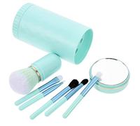 Beavorty Ensemble De Pinceaux De Maquillage Souples 6 En 1 Pinceau Estompeur Pour Le Visage Idéal Pour Les Voyages Avec Miroir Et Seau De Rangement